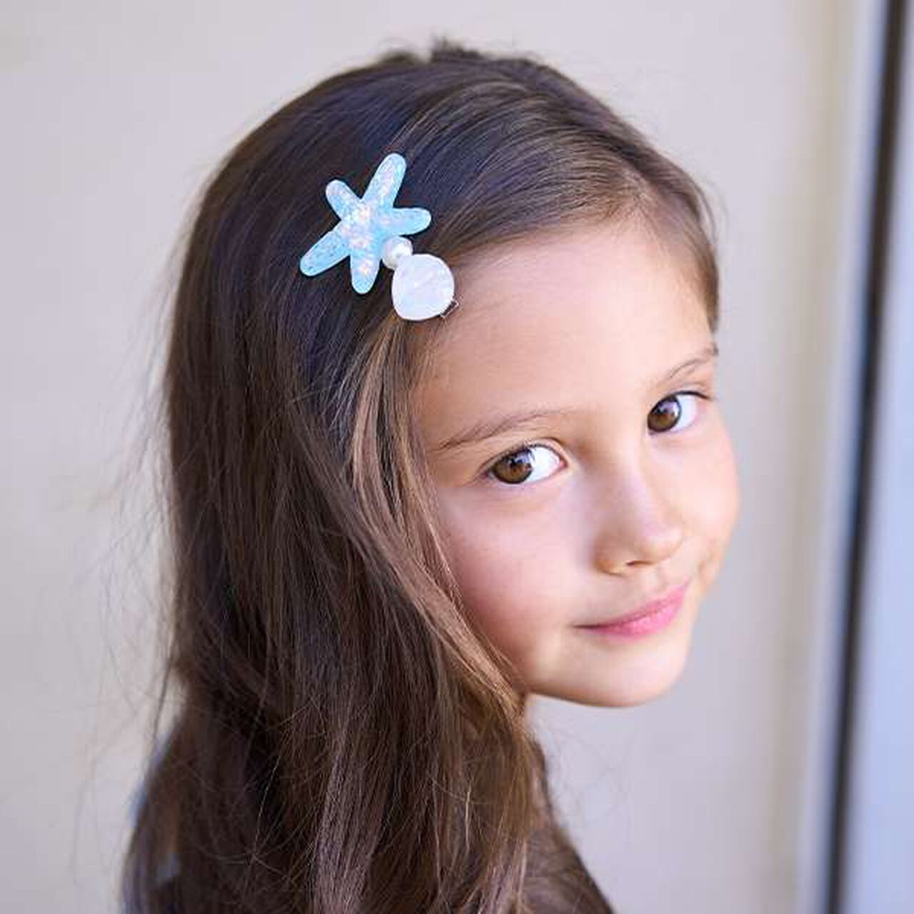 Sparkling Hair Clip with Pearls,Sax blue, large image number 0