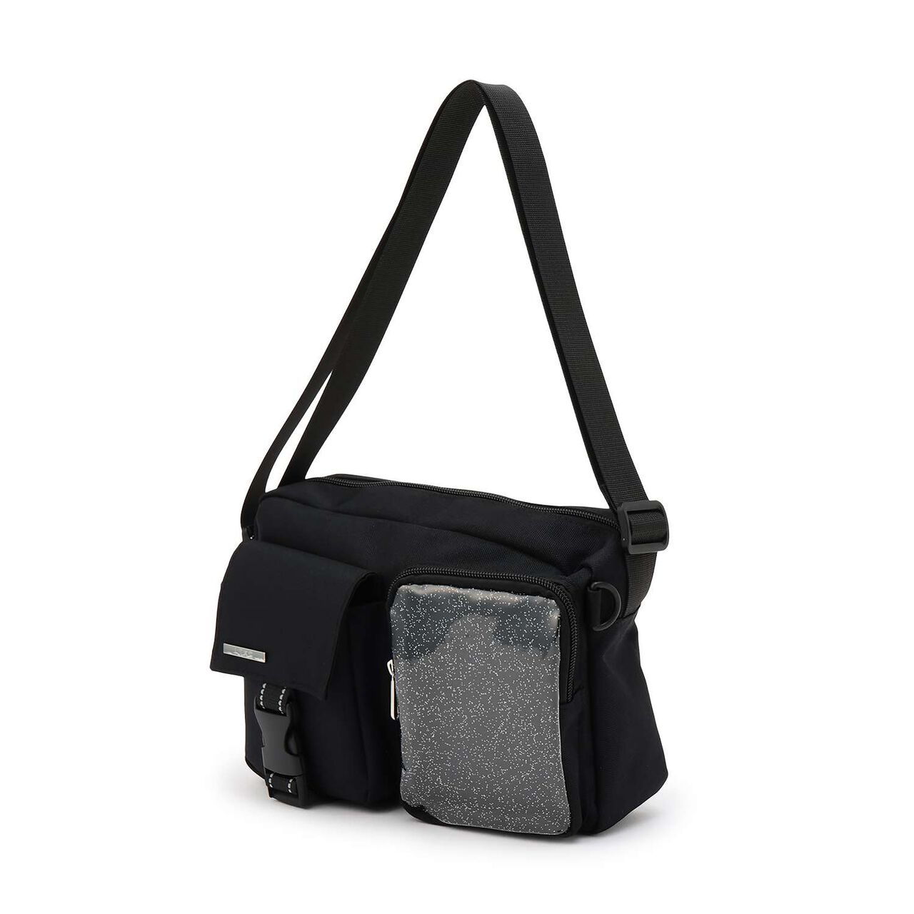 [LTXC] Clear Lame Pocket Shoulder Bag,Black, large image number 7