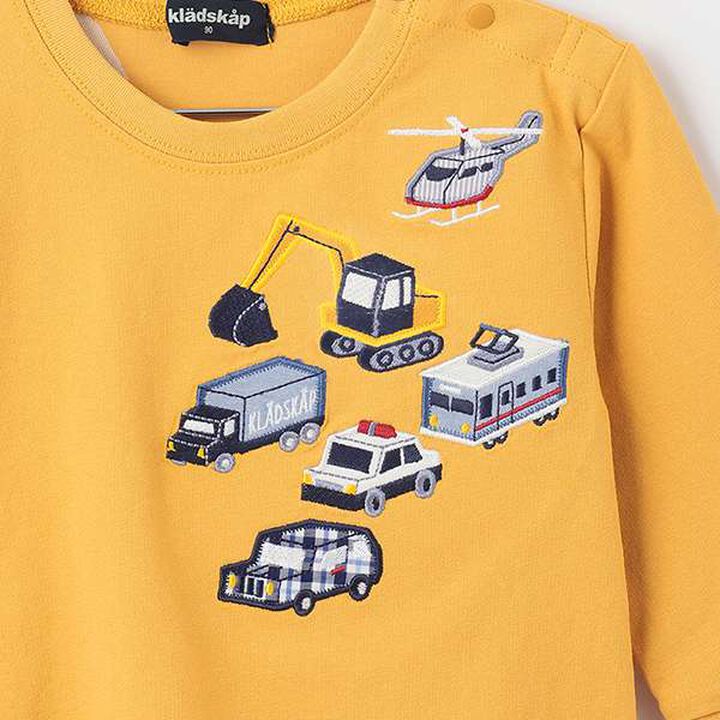 Vehicle Appliqué Back Panel Long-Sleeve T-Shirt,Blue, medium image number 6