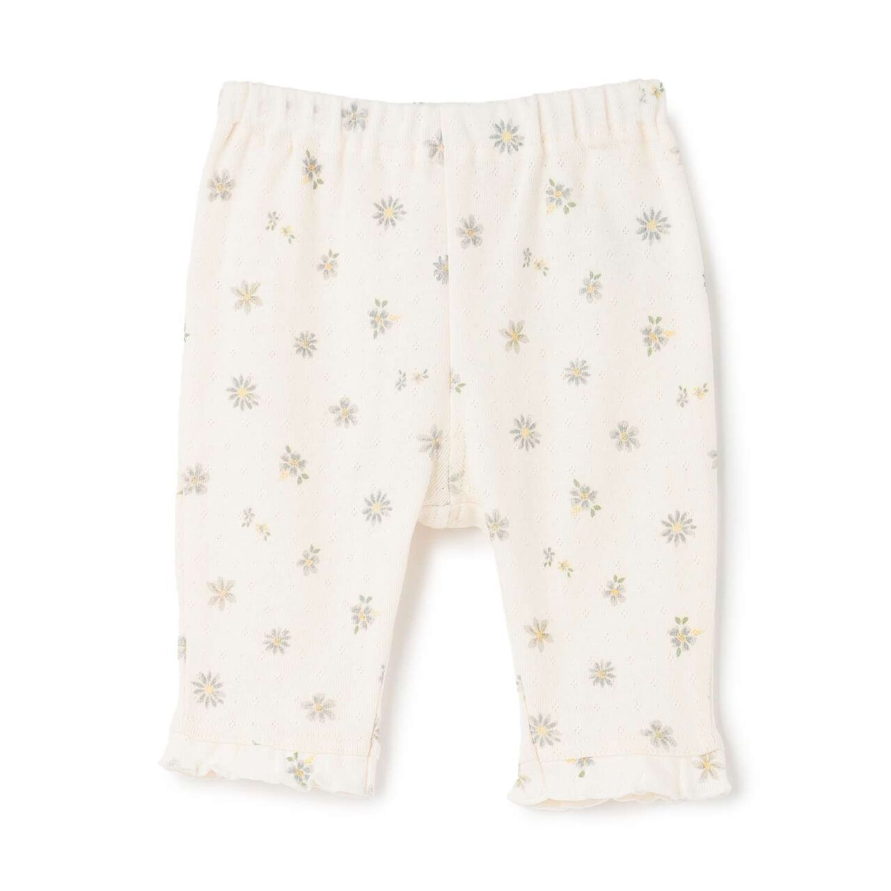 Affordable Hem Frill 3/4 Length Leggings,Off white, large image number 2