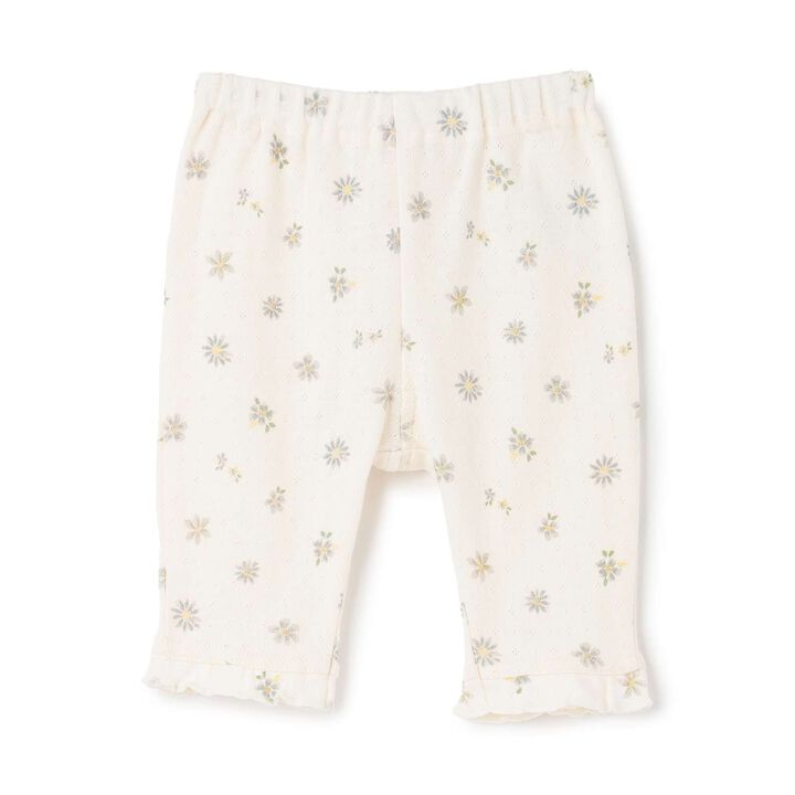 Affordable Hem Frill 3/4 Length Leggings,Off white, medium image number 2