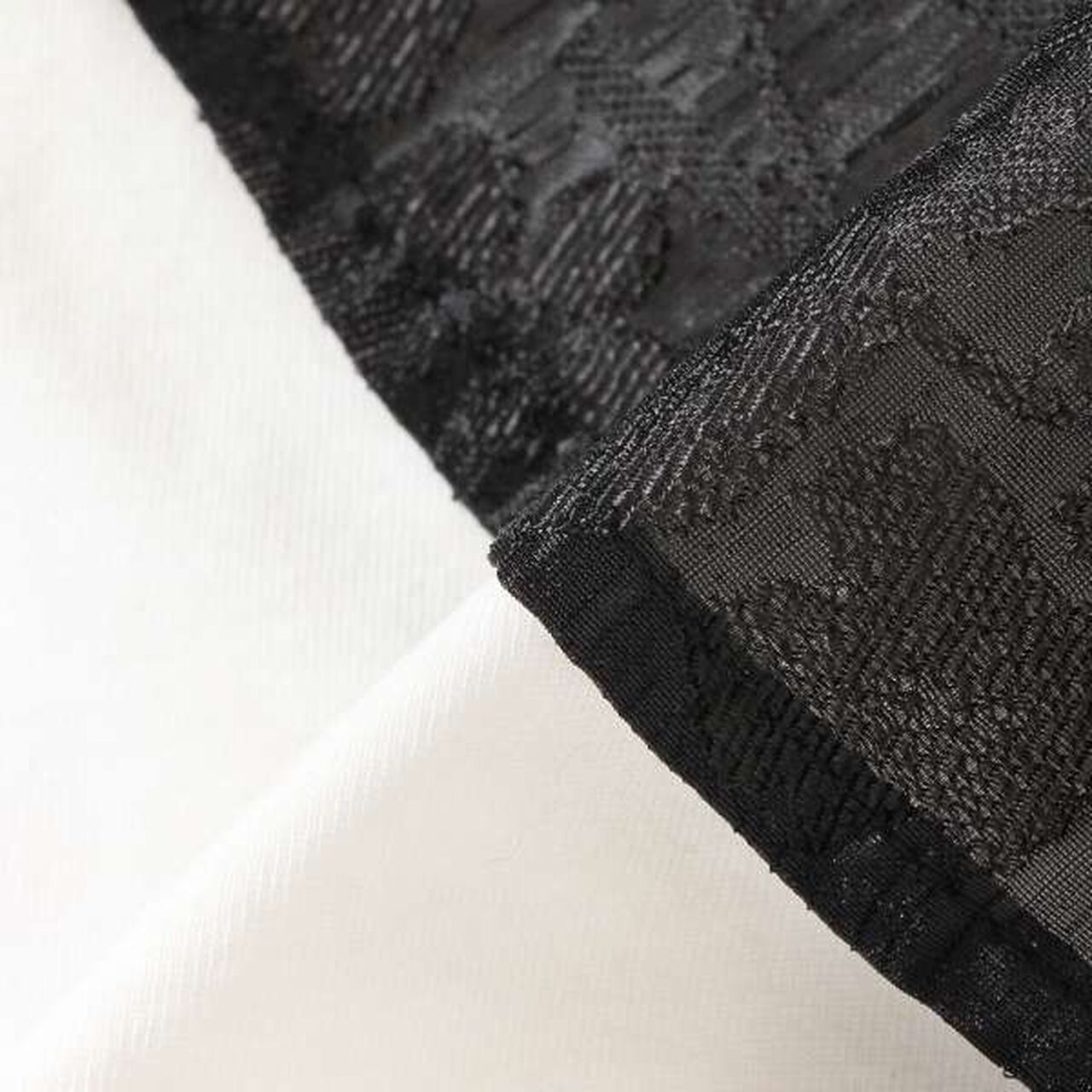 [AMI] Rib Contrast Flower Tunic & Inner Wear Set,Black, large image number 15