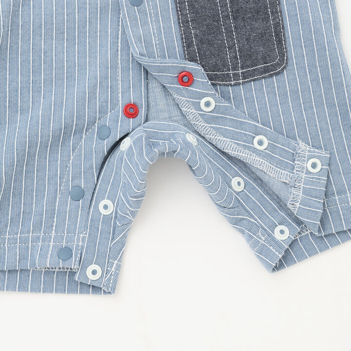 Dinosaur Short-Sleeve Overall Romper,Top gray, medium image number 6