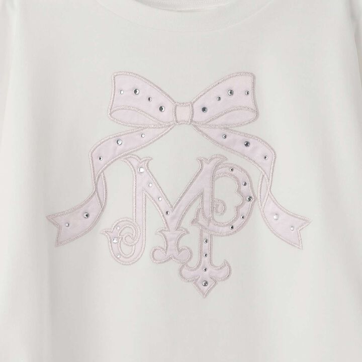 Ribbon Logo Appliqu&eacute; Long-Sleeve T-Shirt,Blue, medium image number 7