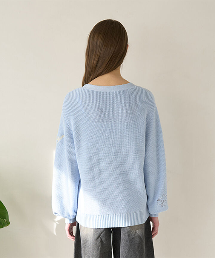 Motif Embroidery Cardigan,Beige, medium image number 7