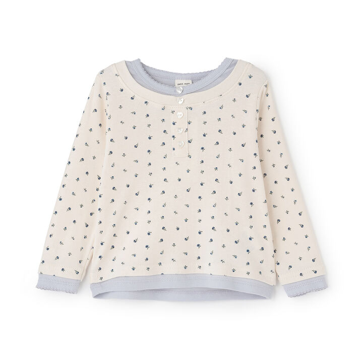 Link Henley Neck Layered Long-Sleeve T-Shirt,Navy, medium image number 3