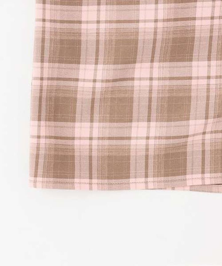 Checkered Shirt & Bustier Set,Pink, medium image number 12