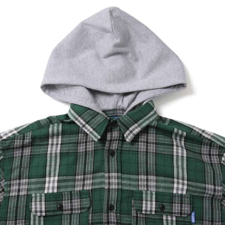 Checkered Shirt with Hood,Navy, medium image number 1