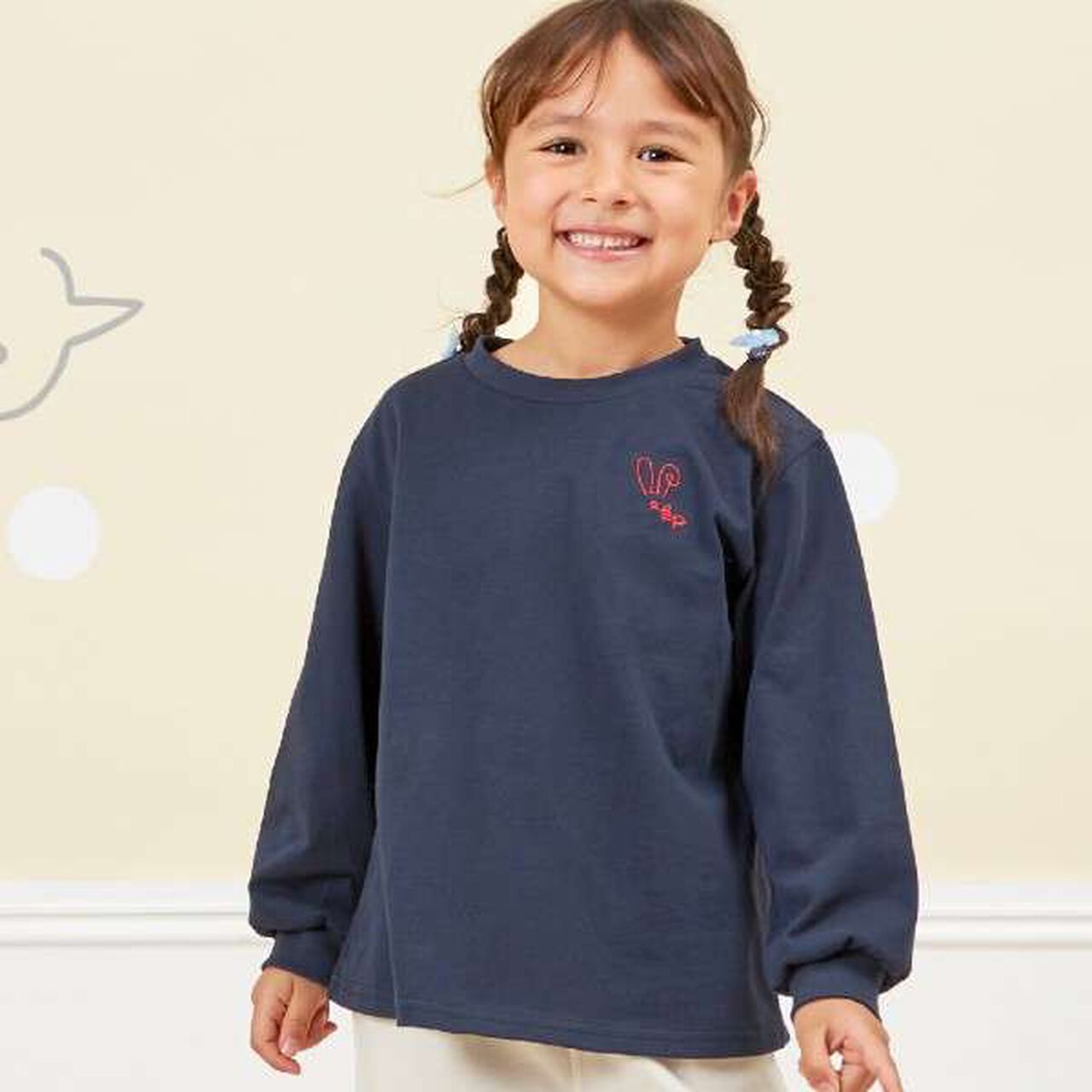 KP Coucou Single-Point Embroidery Long-Sleeve T-Shirt (80-140),Off white, large image number 5