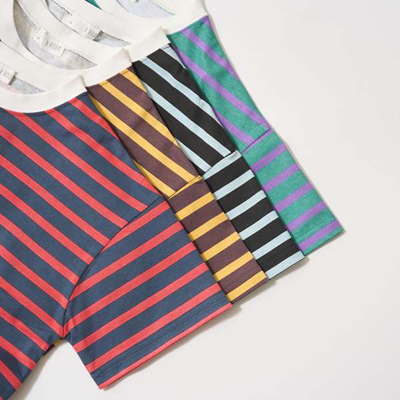 [Kaiteki Tenjiku] Print Stripe Big T-Shirt,Mustard, large image number 17