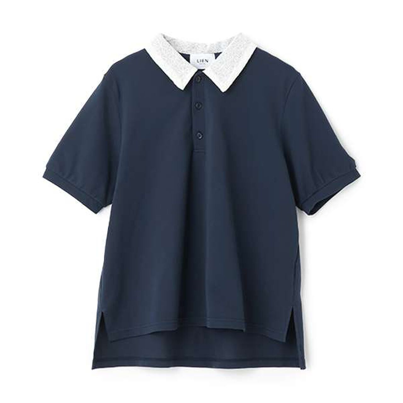 [Link] Peplum Polo Shirt,Off white, large image number 9