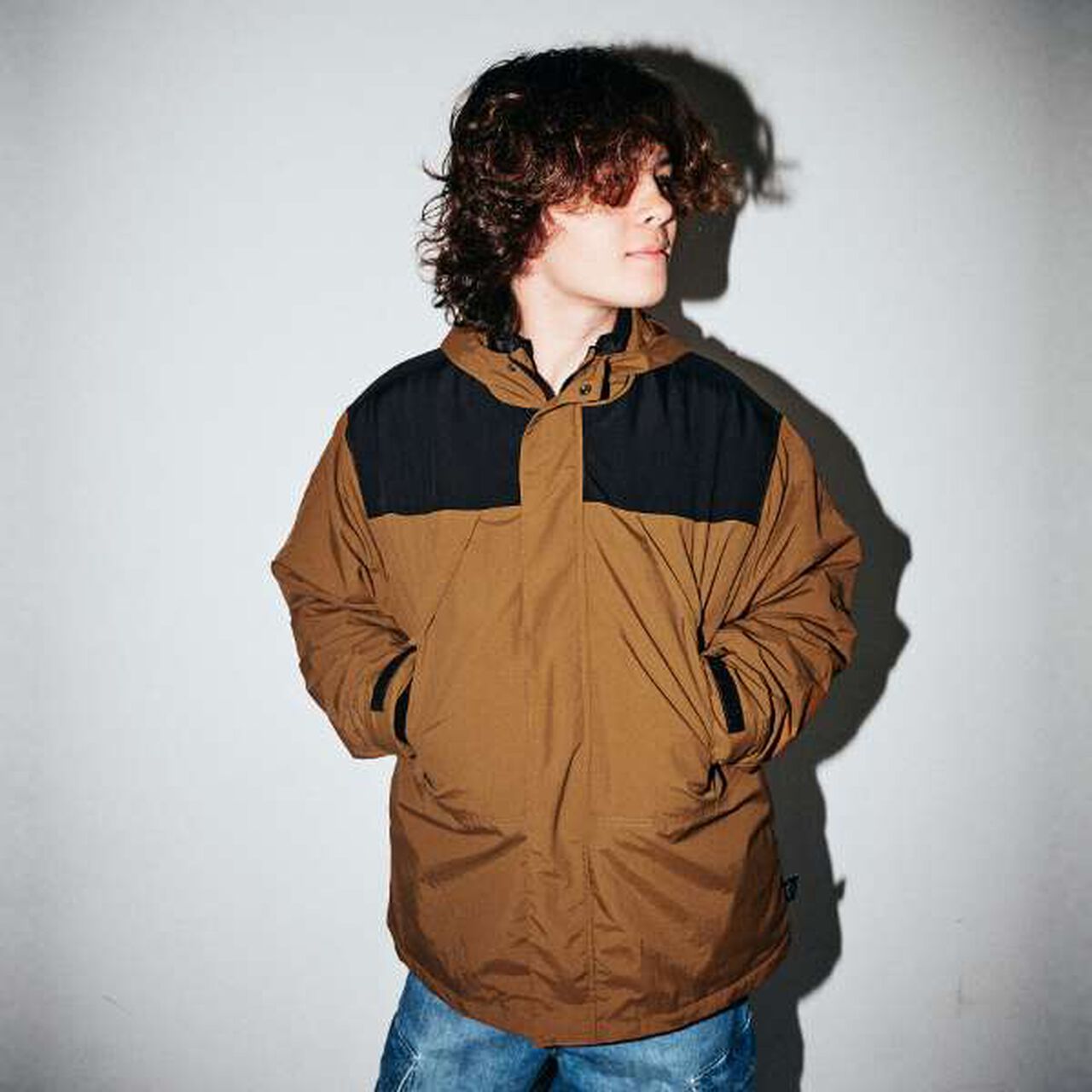 Water-Repellent Nylon 3-Way Coat with Boa Inner,Khaki, large image number 11