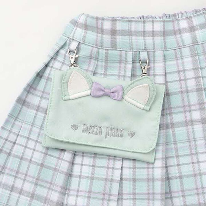 Check Pleated Skirt with Pocket,Mint, medium image number 8