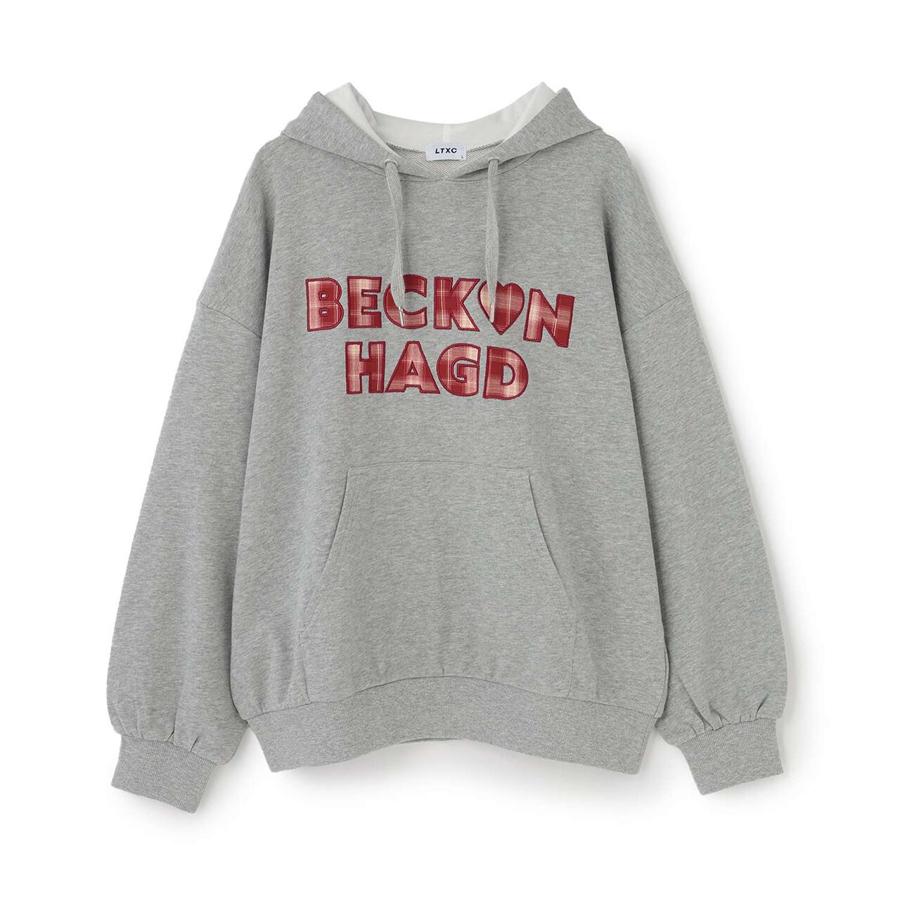 [100% Cotton] Patterned Logo Appliqu&eacute; Hoodie,Off white, large image number 12