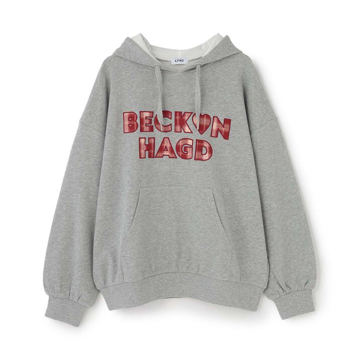 [100% Cotton] Patterned Logo Appliqu&eacute; Hoodie,Off white, medium image number 12