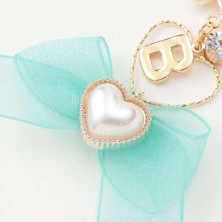 Heart Ribbon Earrings,Black, medium image number 2