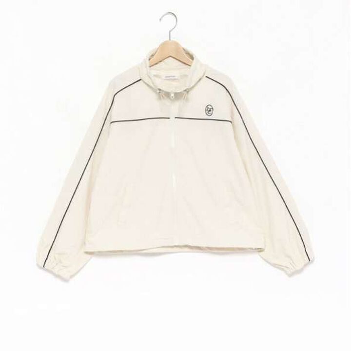 Water-Repellent Piping Nylon Blouson,Ivory, medium image number 10