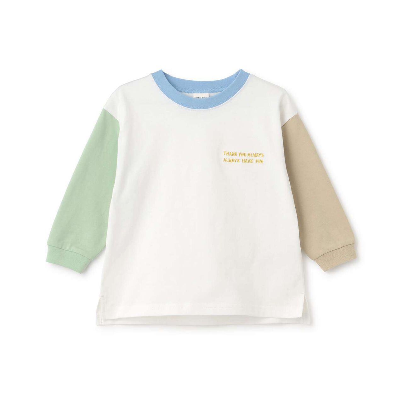 Color-Blocked Relaxed Long-Sleeve T-Shirt [Food Stain Resistant],Navy, large image number 6