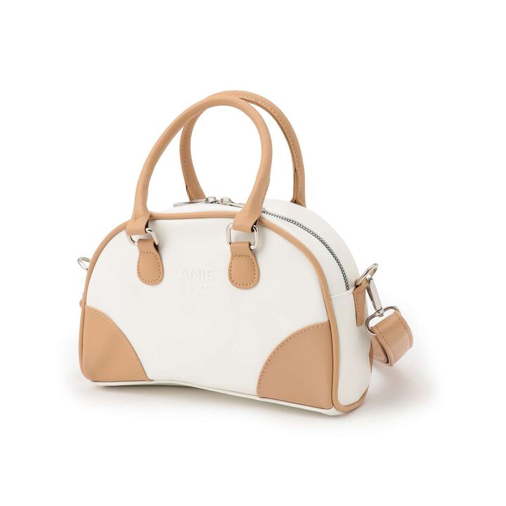 [LTXC] Embossed Mini Handle Boston Bag,Ivory, medium image number 4