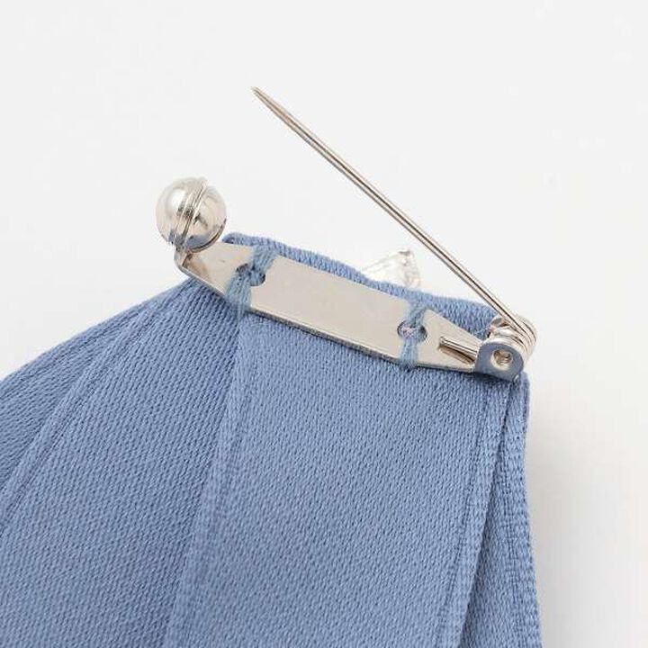 Crown Tie Ribbon Brooch,Blue, medium image number 4