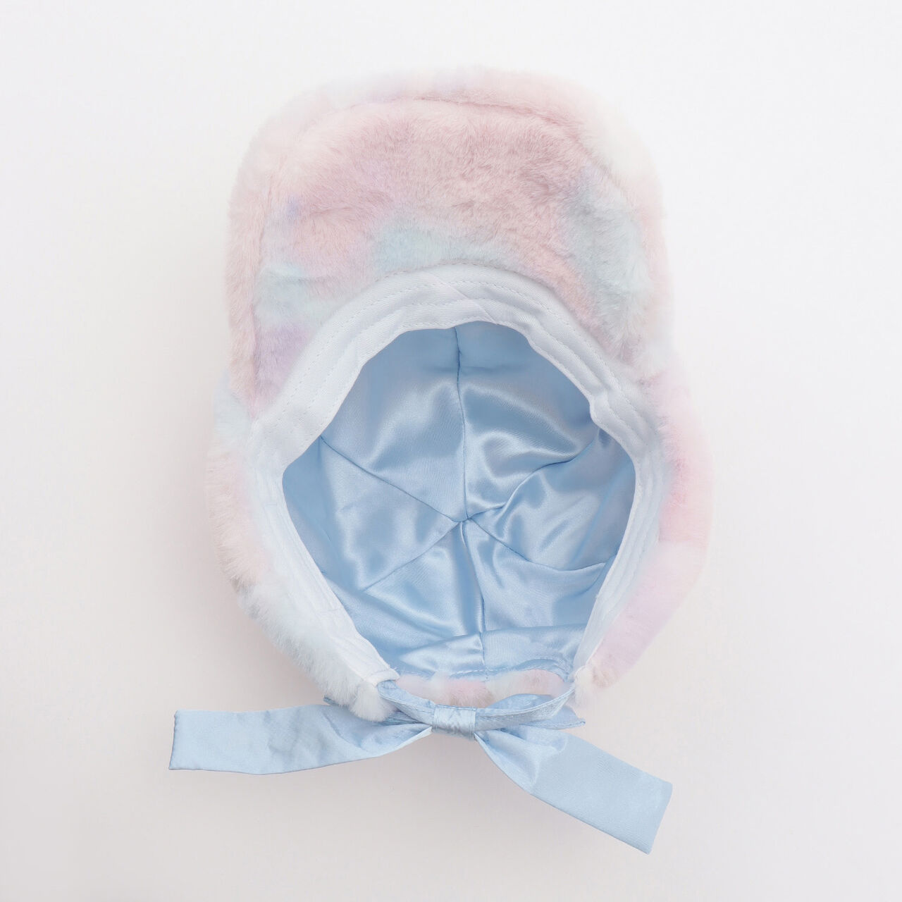 Ribbon Patch Faux Fur Cap,Multi color, large image number 5