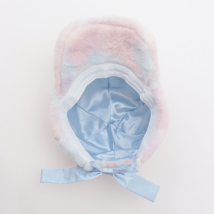 Ribbon Patch Faux Fur Cap,Multi color, medium image number 5