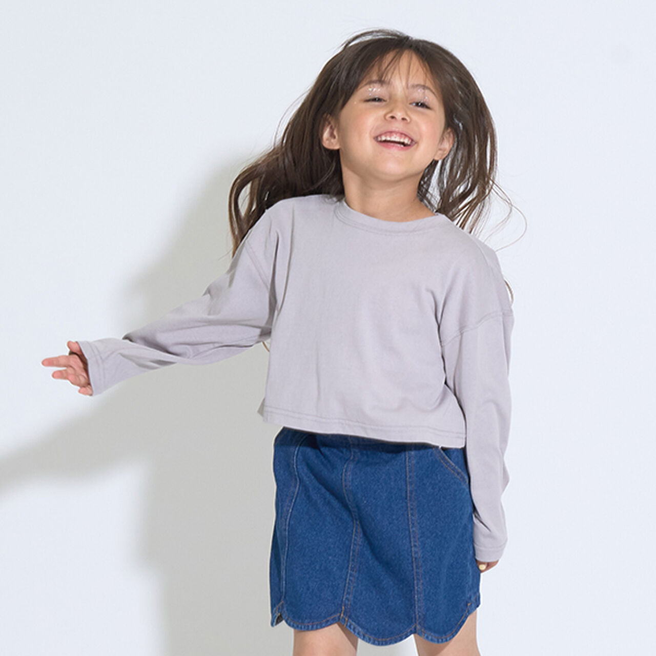 Mini Length Sheer Long-Sleeve T-Shirt & Cami Set,Light gray, large image number 0