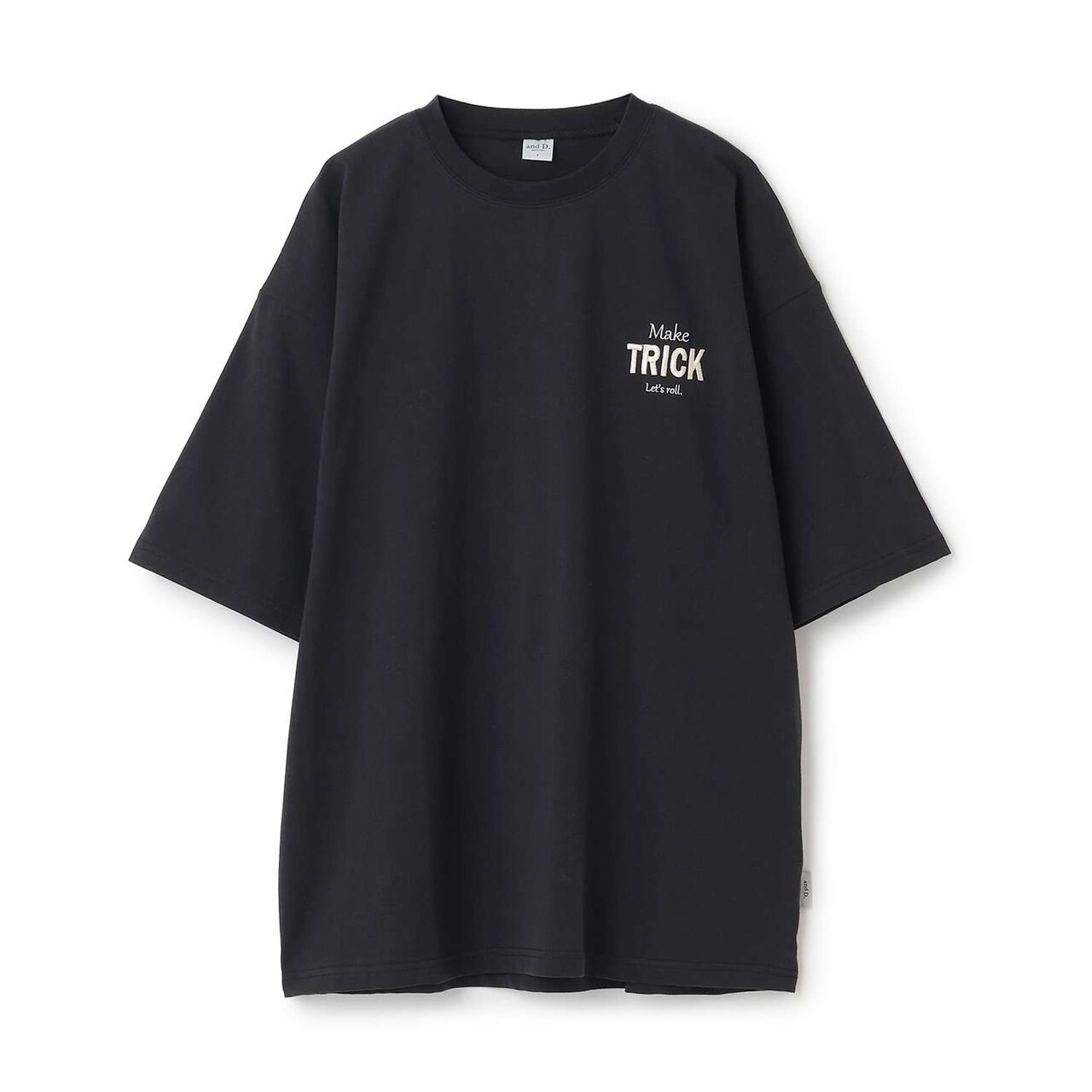 [Parent-Child Matching] DAD Back Logo Embroidered Oversized Short Sleeve T-Shirt,Black, large image number 2