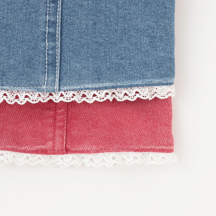 Lace-Up Ribbon Bustier & Long-Sleeve T-Shirt Set,Sax blue, medium image number 4