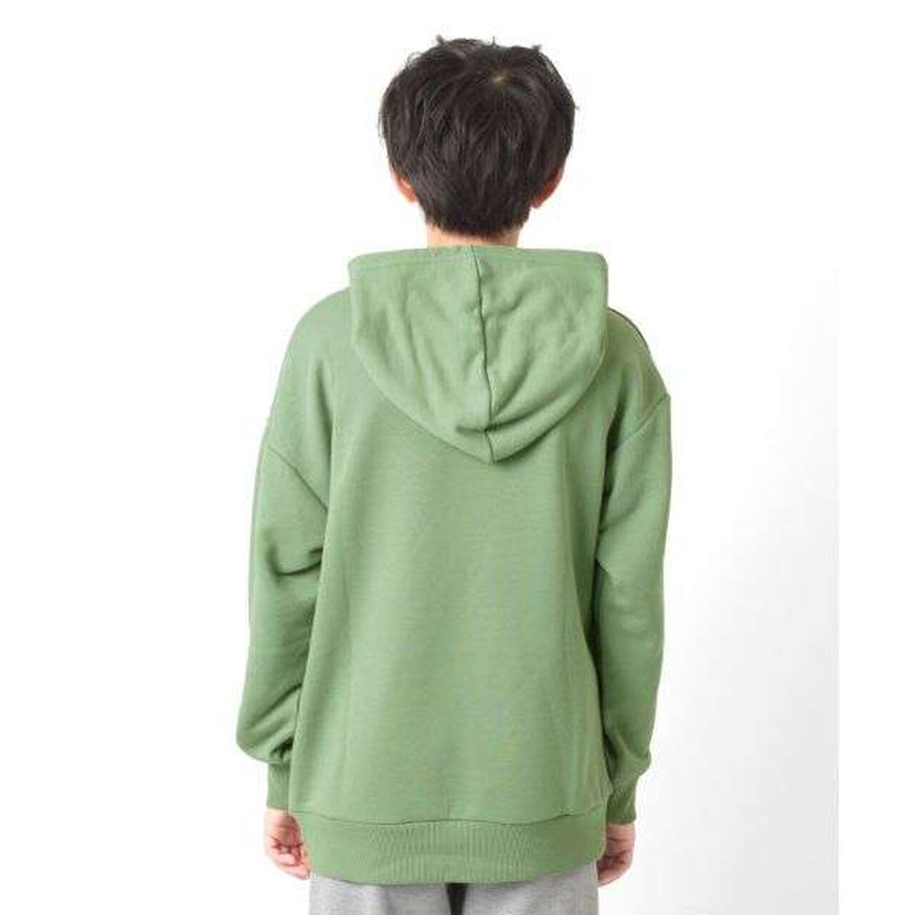 Fleece College Print Parka,Black, large image number 2