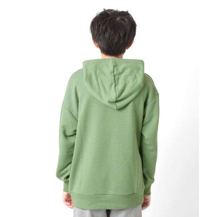 Fleece College Print Parka,Black, medium image number 2