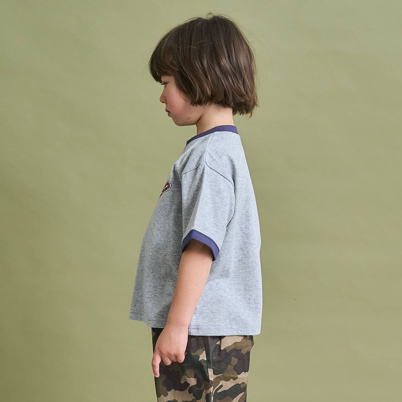 [Anti-Stain & Quick-Dry] Distressed Logo Print Ringer T-Shirt,Turquoise, large image number 22