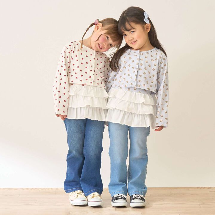 Beautiful Silhouette Stretch Heart Pocket Flare Denim Pants,Blue, medium image number 24