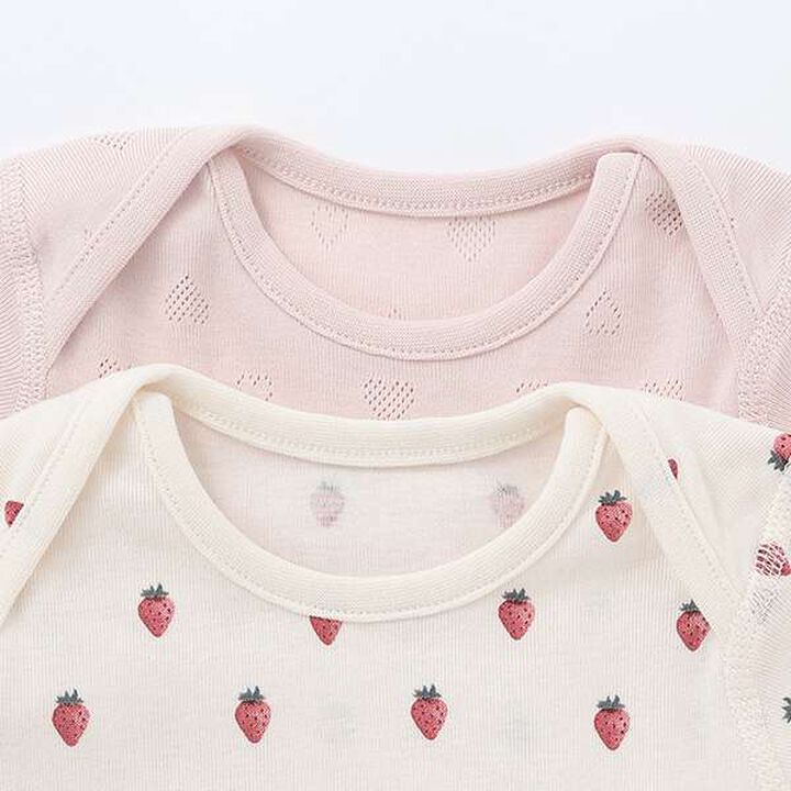 [Weak Acidity] Short-Sleeve Bodysuit,Pink, medium image number 3