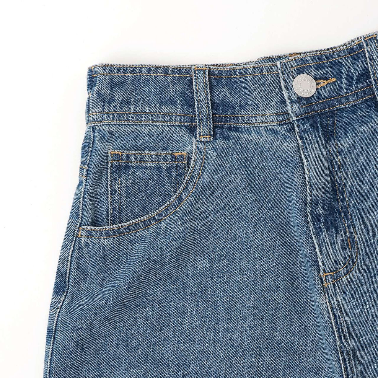 Embossed Loco Denim Shorts,Blue gray, large image number 9