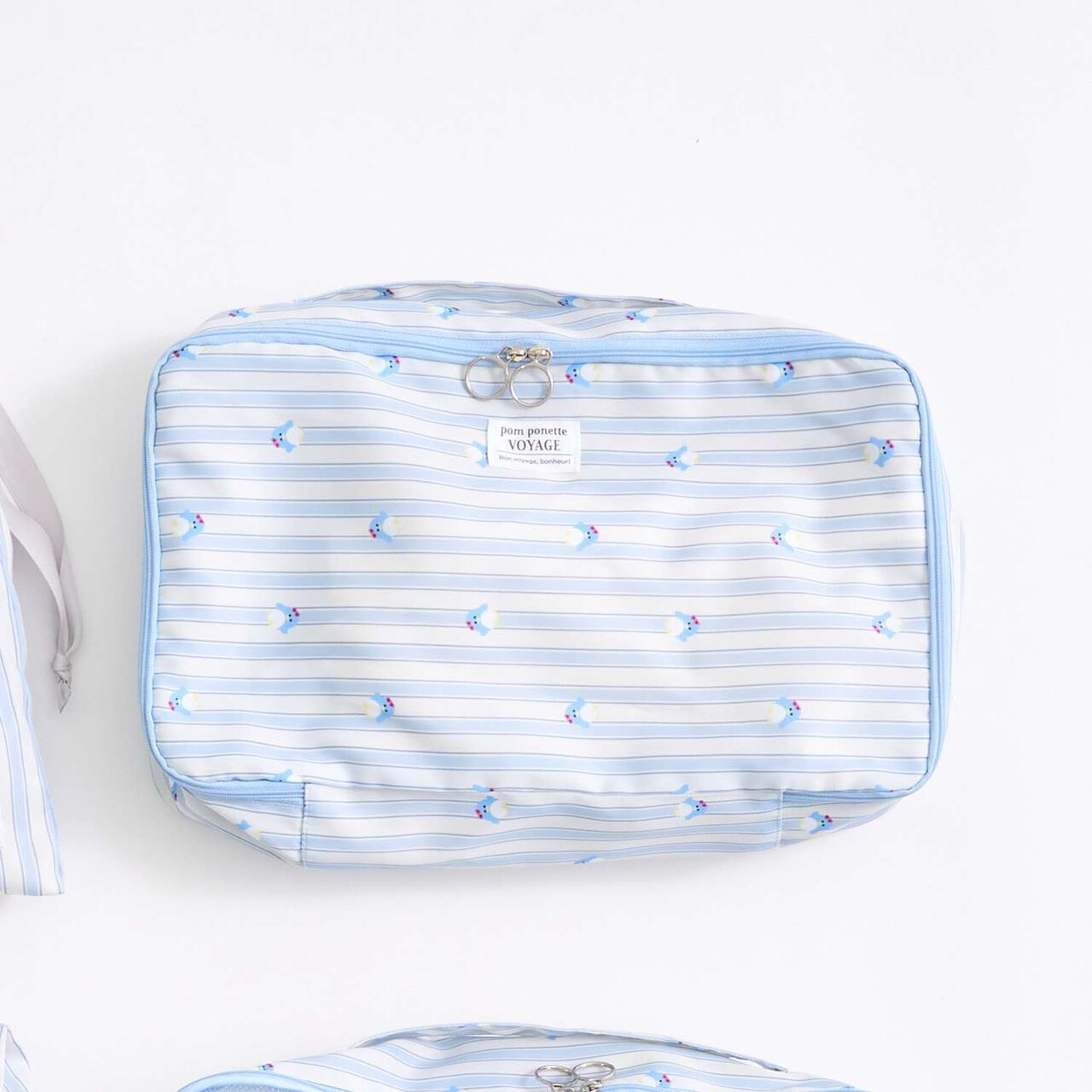 [Water Repellent] All-Over Pattern Travel Pouch,Light blue, large image number 0