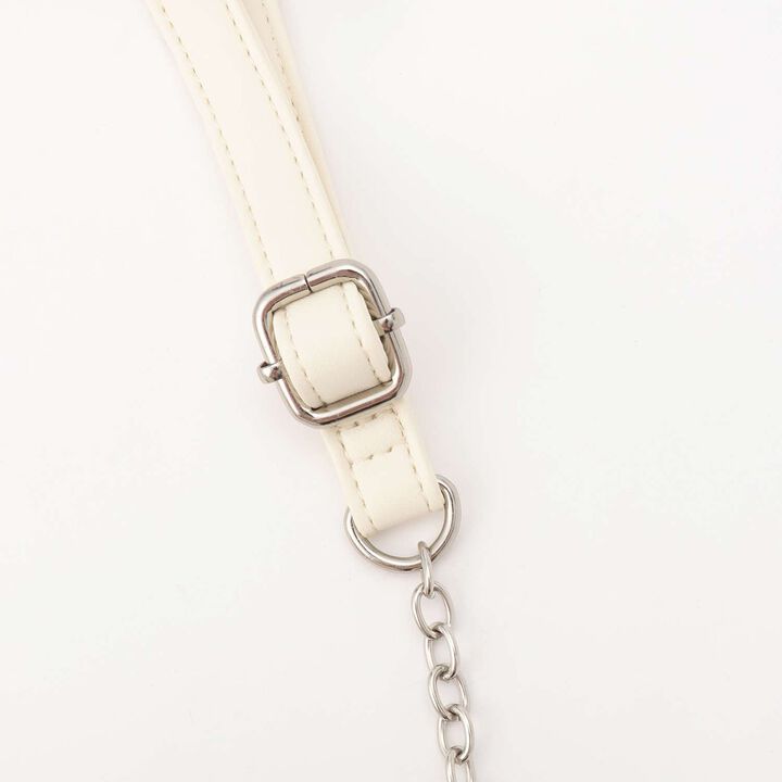 Quilted Motif Mini Shoulder Bag,Off white, medium image number 2