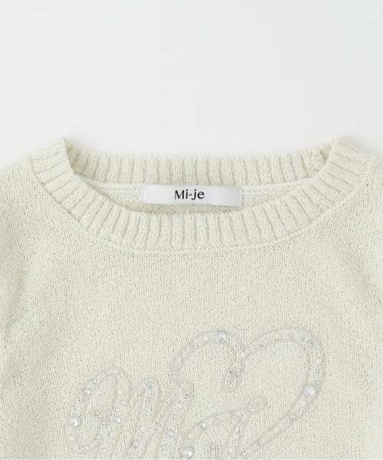 Jewel Logo Short-Sleeve Knitwear,Ivory, large image number 10