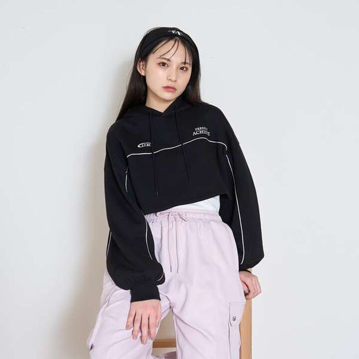 [LTXC] Wool Lined Black Cropped Parka Inner Wear Set,Navy, medium image number 21