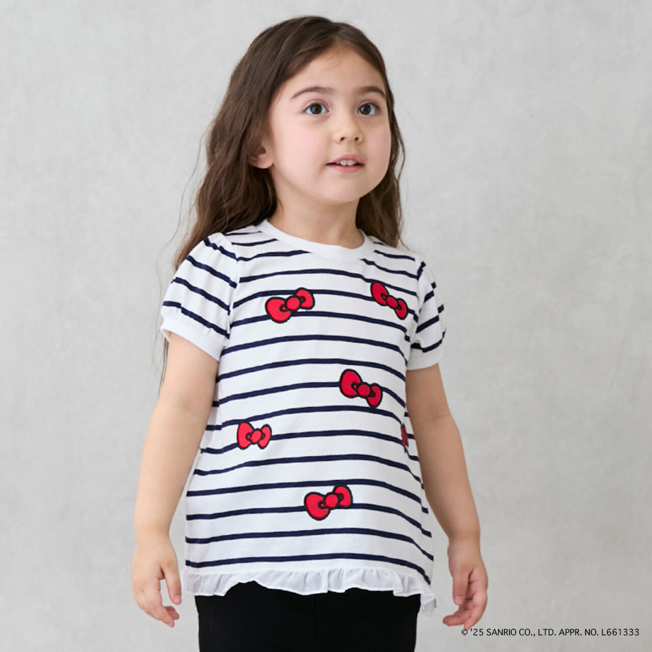 [Sanrio Characters] Ribbon Appliqué T-Shirt,Navy, large image number 0