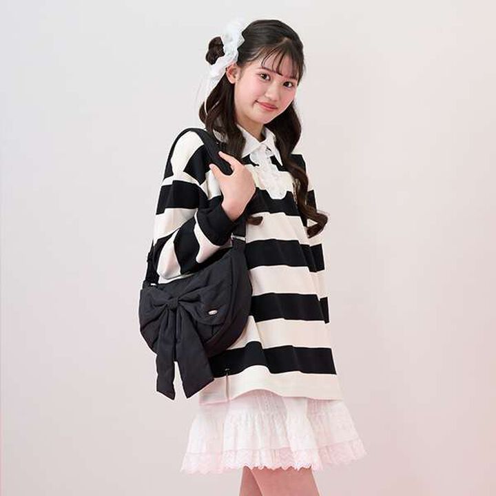 Fluffy Ribbon Crescent Shoulder Bag,Black, medium image number 14