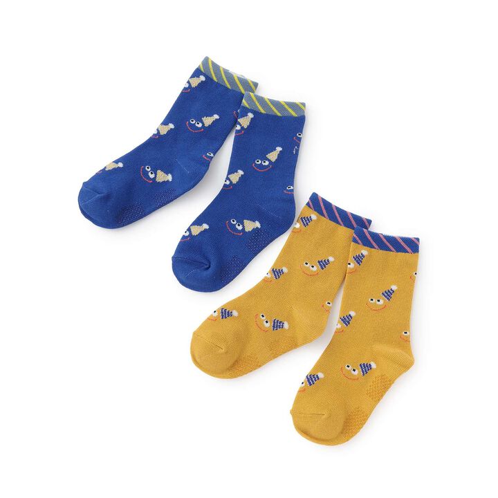 Face Pattern Crew Socks,Yellow, medium image number 4