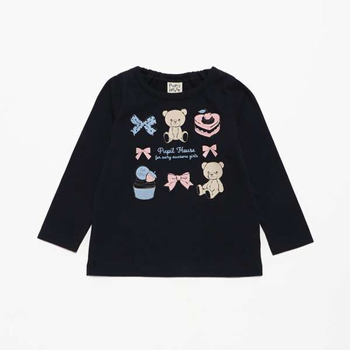 990T Long-Sleeve Bear Ribbon Sweets,Pink, medium image number 8