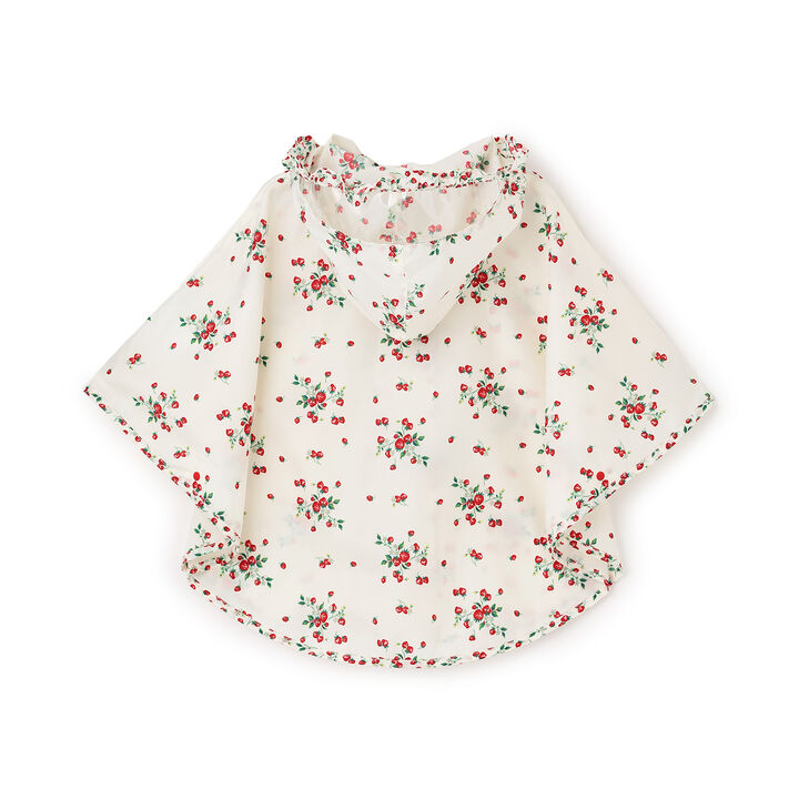 Wild Strawberry Rain Poncho,Pearl white, medium image number 1