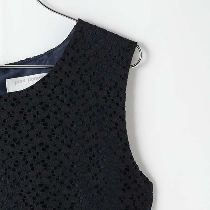 Sleeveless Dress with Pannier,Navy, medium image number 4