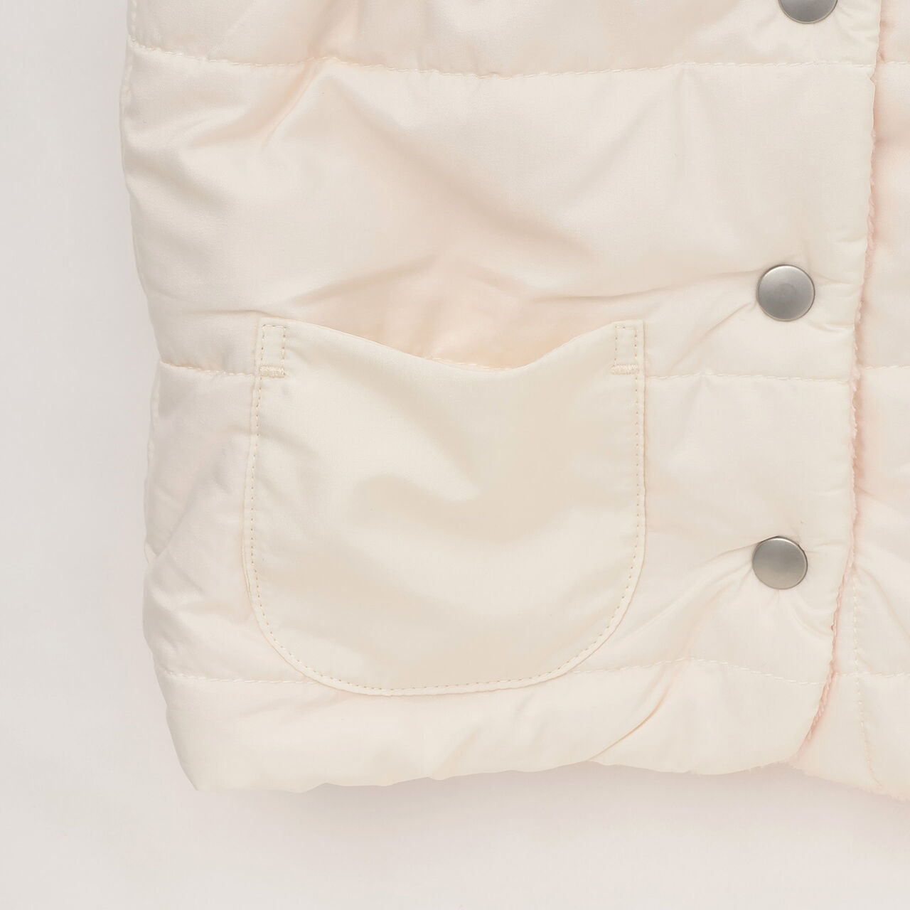 [Reversible] Cherry Embroidered Taffeta &times; Fleece Padded Vest,Pink, large image number 7