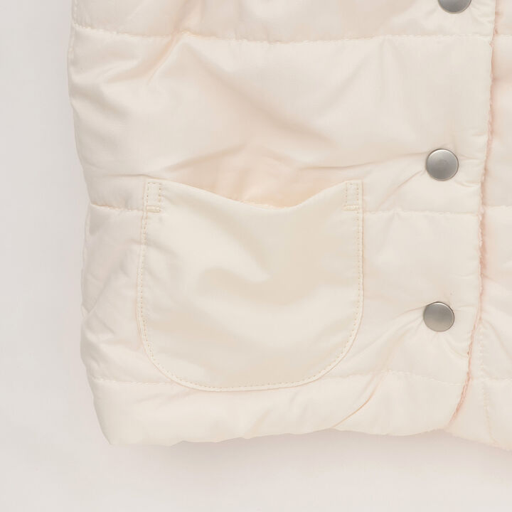 [Reversible] Cherry Embroidered Taffeta &times; Fleece Padded Vest,Pink, medium image number 7