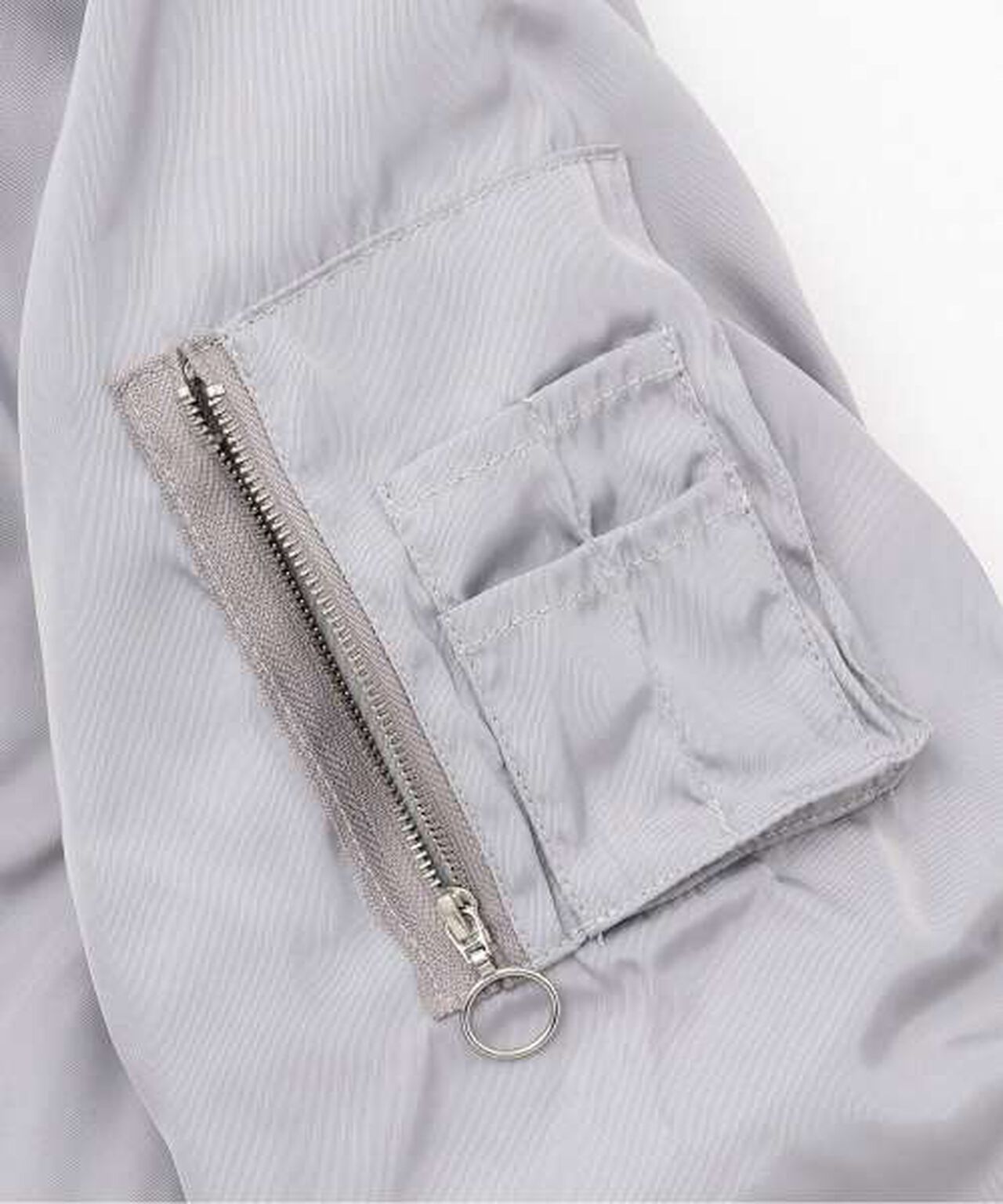 Hooded Bomber Jacket [Korean Fashion],Gray, large image number 7