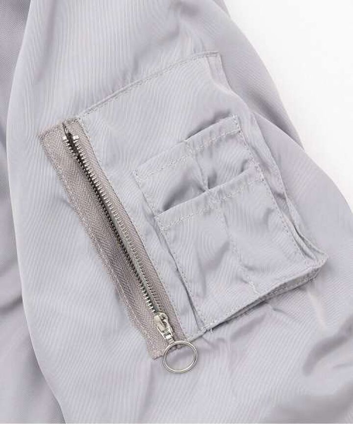 Hooded Bomber Jacket [Korean Fashion],Gray, medium image number 7