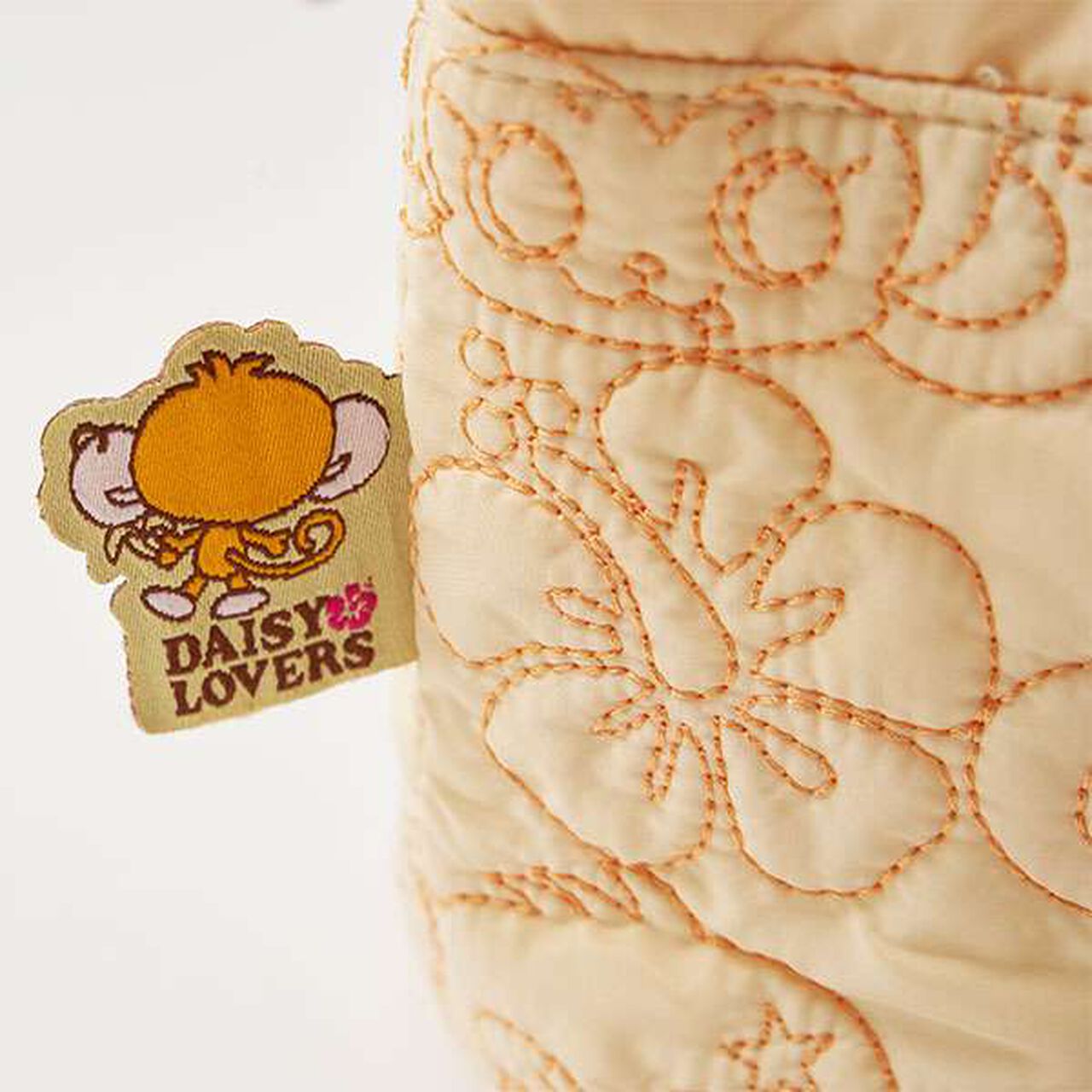 Lucky All-Over Pattern Embroidered Drawstring Tote,Orange, large image number 7